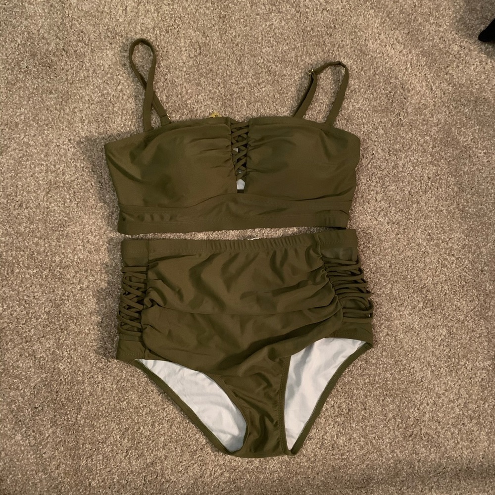 High waisted bathing suit